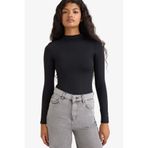 DeFacto Yarım Balıkçı Yaka Uzun Kollu Çıtçıtlı Body, S, F9242AX25AU, Siyah-BK27, Kadın
