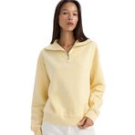 DeFacto Yarım Fermuarlı Balıkçı Yaka Basıc Sweatshirt, 2XL, G4761AX25WN, Sarı-YL155, kadın