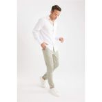 DeFacto Yazlık Jogger Keten Düz Paça Pantolon, 40, D7542AX25SP, Haki-KH418, Erkek