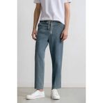 DeFacto Yazlık Wide Leg Geniş Kalıp Beli Lastikli Geniş Paça Jean Kar Yıkamalı Pantolon F2967AX25SP - Mavi-NM39 - 36