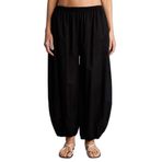DeFacto Yüksek Bel Balloon Fit Pantolon, 36, H7988AX26SM, Siyah, Kadın
