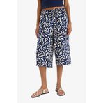 DeFacto Yüksek Bel Crop Fit Desenli Viskon Kapri, 36, N4916AZ25HS, Lacivert-NV253, Kadın