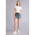 DeFacto Yüksek Bel Mini Jean Etek H0636AX26SM - Mavi-NM28 - 40