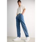 DeFacto Yumuşak Dokulu Wide Leg Jean Pantolon, 33, F3906AX25SM, Mavi-NM28, Erkek