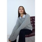 DeFacto Yün Karışımlı Bisiklet Yaka Kazak, S, G1396AX25WN, Gri-GR225, Kadın