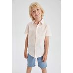 DeFacto Z0013A622HS Erkek Çocuk Regular Fit Polo Yaka Çizgili Kısa Kollu Gömlek