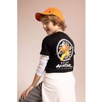 DeFacto Z2151A623SM Siyah Avatar the Last Airbender Bisiklet Yaka Kısa Kollu Erkek Çocuk T-shirt