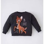 DeFacto Z4622A223SP Antrasit Kız Bebek Disney Bambi Bisiklet Yaka Sweatshirt