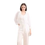 DeFacto%100 Keten Oversize Geniş Kalıp Uzun Kollu Beyaz Gömlek, S, Z6638AZ25SP, Beyaz-WT79, Kadın