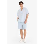 DeFacto%100 Keten Relax Fit Bermuda Şort Mavi, 32, F4599AX25HS, Mavi-BE771, Erkek