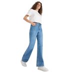 DeFacto%100 Pamuk 90's Wide Leg Yüksek Bel Jean Pantolon, 32, F1704AX25AU, Mavi-NM28, Kadın