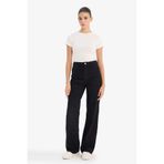 DeFacto%100 Pamuk 90's Wide Leg Yüksek Bel Jean Pantolon, 34, E9125AX26SP, Siyah, Kadın