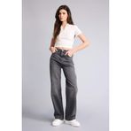 DeFacto%100 Pamuk 90's Wide Leg Yüksek Bel Jean Pantolon, 42, F2943AX26SP, Antrasit, Kadın
