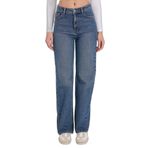 DeFacto%100 Pamuk 90's Wide Leg Yüksek Bel Jean Pantolon, 42, F9581AX26SP, Mavi, Kadın