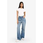 DeFacto%100 Pamuk 90's Wide Leg Yüksek Bel Jean Pantolon, 42, G8019AX26SP, Mavi, Kadın