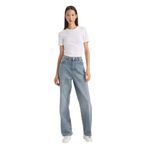 DeFacto%100 Pamuk 90's Wide Leg Yüksek Bel Uzun Jean Pantolon, 34, G1404AX25WN, Mavi-NM28, Kadın
