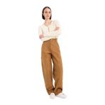 DeFacto%100 Pamuk Baggy Fit Gabardin Pantolon Cepli Normal Bel, 32, E4028AX25SP, Bej-BG633, Kadın