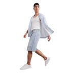 DeFacto%100 Pamuk Baggy Fit Jean Bermuda Şort, 32, F7910AX25HS, Mavi-NM39, Erkek