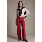 DeFacto%100 Pamuk Baggy Fit Normal Bel Gabardin Pantolon, 38, H0088AX26SP, Bordo-BR466, Kadın
