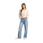 DeFacto%100 Pamuk Baggy Fit Yüksek Bel Jean Pantolon, 36, G0586AX25SM, Mavi-BE702, Kadın