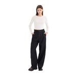 DeFacto%100 Pamuk Baggy Fit Yüksek Bel Jean Pantolon E2966AX25SP, 34, E2966AX, Koyu Mavi, Kadın