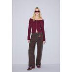 DeFacto%100 Pamuk Barrel Fit Normal Bel Kiraz Charmlı Gabardin Pantolon, 34, G1174AX25AU, Kahve-BN474, Kadın