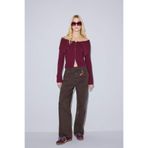 DeFacto%100 Pamuk Barrel Fit Normal Bel Kiraz Charmlı Gabardin Pantolon, 40, G1174AX25AU, Kahve-BN474, Kadın