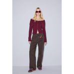 DeFacto%100 Pamuk Barrel Fit Normal Bel Kiraz Charmlı Gabardin Pantolon, 40, G1174AX25AU, Kahve-BN474, Kadın
