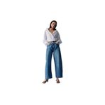 DeFacto%100 Pamuk Barrel Fit Yüksek Bel Jean Pantolon, 32, F7652AX25AU, Mavi-NM28, Kadın