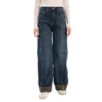DeFacto%100 Pamuk Barrel Fit Yüksek Bel Jean Pantolon, 32, G7614AX25CW, Mavi-NM34, Kadın