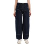 DeFacto%100 Pamuk Barrel Fit Yüksek Bel Jean Pantolon, 44, G1406AX26SP, Mavi, Kadın