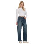 DeFacto%100 Pamuk Barrel Fit Yüksek Bel Jean Pantolon, 44, G7637AX25CW, Mavi-NM28, Kadın