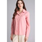 DeFacto%100 Pamuk Basıc Gömlek, L, W7734AZ26SP, Pembe-PN111, Kadın
