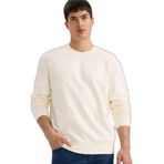 DeFacto%100 Pamuk Basic Sweatshirt, XL, E8339AX26SP, Ekru-ER100, erkek