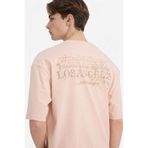 DeFacto%100 Pamuk Boxy Fit Baskılı Tişört, S, G1327AX26SP, Pembe-PN287, Erkek