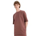 DeFacto%100 Pamuk Boxy Fit Bisiklet Yaka Kısa Kollu Tişört, S, E0493AX25SM, Kahve, Erkek