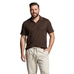DeFacto%100 Pamuk Büyük Beden Kısa Kollu Polo Yaka Tişört, 4XL, TYC723ECAD476FC52F400C300, Kahve-BN581, Erkek
