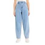 DeFacto%100 Pamuk Carrot Fit Beli Lastikli Jean Pantolon, 36, E1686AX25SMNM85-1013002, Açık İndigo, Kadın