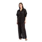 DeFacto%100 Pamuk Dantelli Beli Lastikli Plaj Pantolonu, XS, D9767AX25SM, Siyah-BK27, Kadın