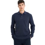 DeFacto%100 Pamuk Düğmeli Sweatshirt, XL, E9627AX25AU, Lacivert-NV64, erkek