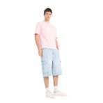 DeFacto%100 Pamuk Kargo Fit Jean Bermuda Şort, 32, F4219AX25SM, Mavi-NM39, Erkek