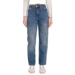 DeFacto%100 Pamuk Mom Fit Yüksek Bel Jean Pantolon, 32, G6898AX25CW, Mavi-NM35, Kadın