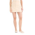 DeFacto%100 Pamuk Normal Bel Gabardin Mini Etek, 36, E5346AX25SP, Ekru-ER42, Kadın