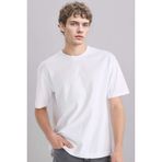 DeFacto%100 Pamuk Oversize Geniş Kalıp Bisiklet Yaka Basic Düz Kısa Kollu Beyaz Tişört, 2XL, E6885AXNS, Beyaz-WT34, Erkek