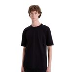 DeFacto%100 Pamuk Oversize Geniş Kalıp Bisiklet Yaka Basic Düz Kısa Kollu Siyah Tişört, 3XL, E6885AXNS, Siyah-BK81, Erkek