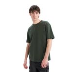 DeFacto%100 Pamuk Oversize Geniş Kalıp Bisiklet Yaka Basic Düz Kısa Kollu Tişört, S, E6885AXNS, Haki-KH225, Erkek
