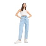 DeFacto%100 Pamuk Paperbag Beli Lastikli Jean Pantolon E3184AX25SP, 32, TYC7DA1949F5C896242816710, Açık İndigo, Kadın