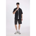 DeFacto%100 Pamuk Regular Fit Düz Paça Gabardin Bermuda Şort, 30, C5397AX24SM, Antrasit-AR82, Erkek