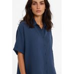 DeFacto%100 Pamuk Regular Fit Müslin Gömlek Lacivert, S, F0884AX25SM, Lacivert-NV125, Kadın