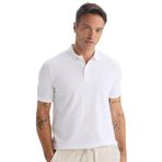 DeFacto%100 Pamuk Regular Fit Polo Yaka Kısa Kollu Basic Düz Pike Kumaş Tişört, XXL, C1293AX25SP, Beyaz, Erkek